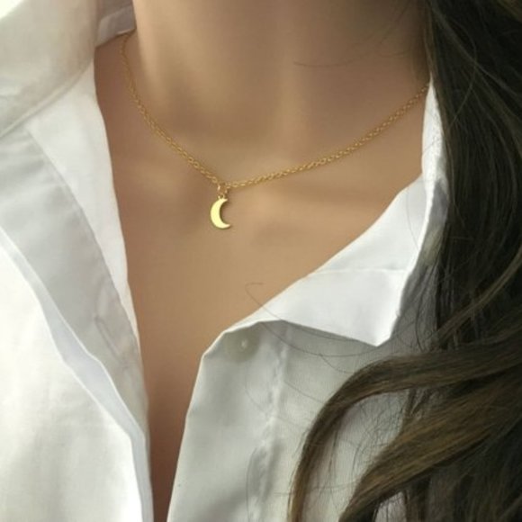 Moon Choker Necklace (Gold) - Picture 2 of 7